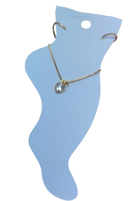 Tornozeleira Heartshine com pingente coração de zircônia